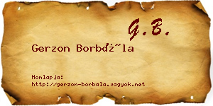 Gerzon Borbála névjegykártya