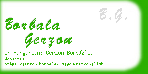 borbala gerzon business card